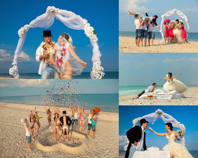 沙滩海边婚纱摄影高清图片- 爱图网设计图片素材下载