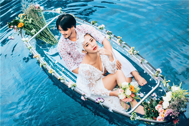 三亚拍婚纱照「波西米亚」水晶船摄影赏析